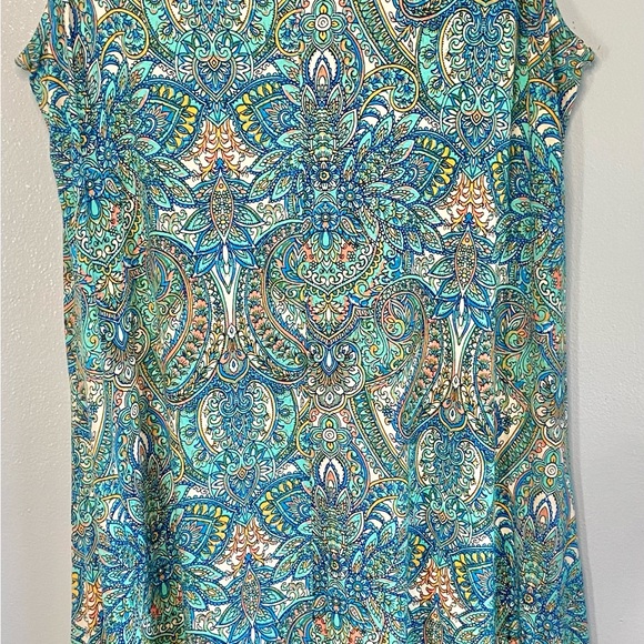Lucky Brand Asymmetrical Dress in Blue and Green Paisley - Picture 2 of 3